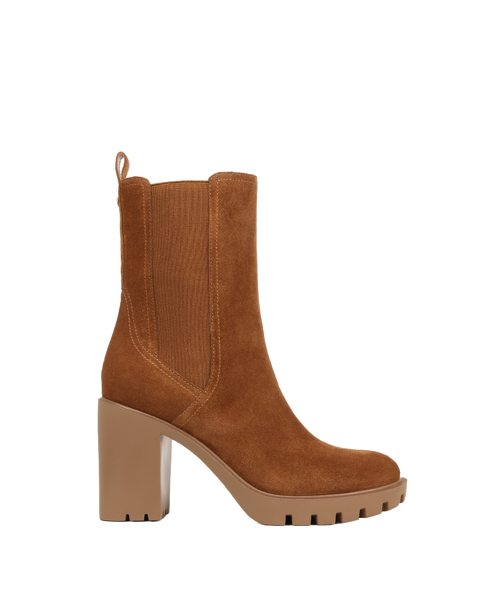 Women's Suede Chelsea Boots with 3.5" Heel | Riley Bootie