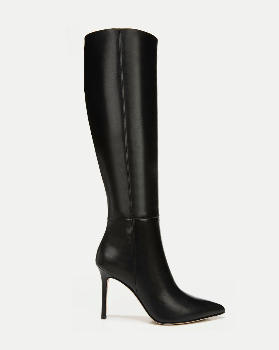 Leather Knee-High Boots with Stiletto Heel | Lisa Wide-Calf