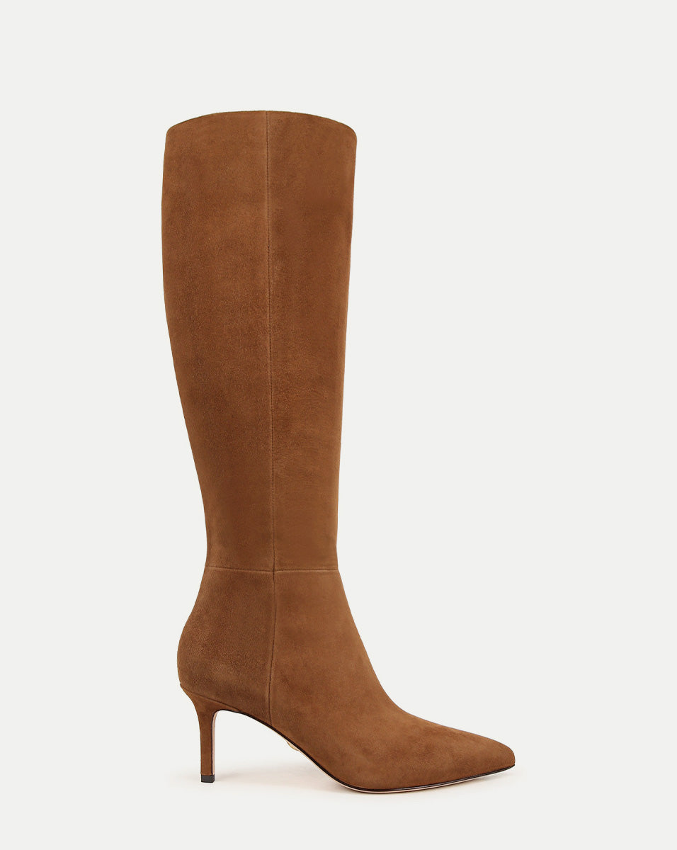 Suede Mid-Heel Knee-High Boots for Women | Lisa