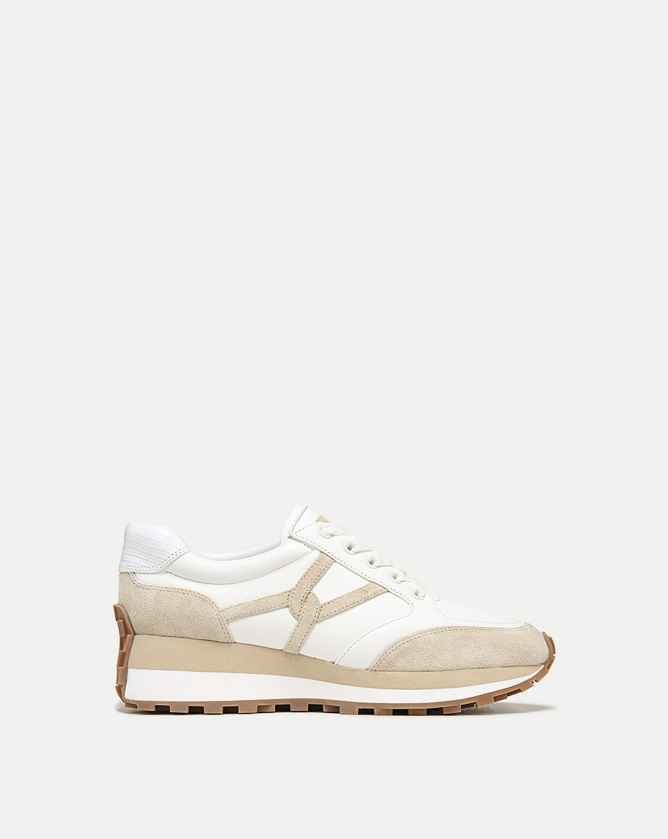 Valentina Leather Sneakers with Cushioned Midsole & Suede Details | Comfortable & Stylish