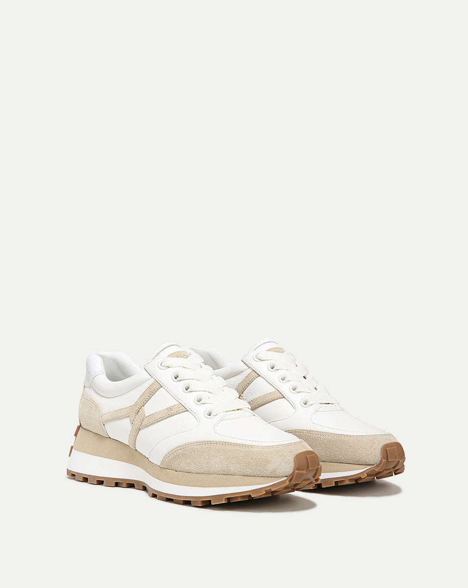 Valentina Leather Sneakers with Cushioned Midsole & Suede Details | Comfortable & Stylish