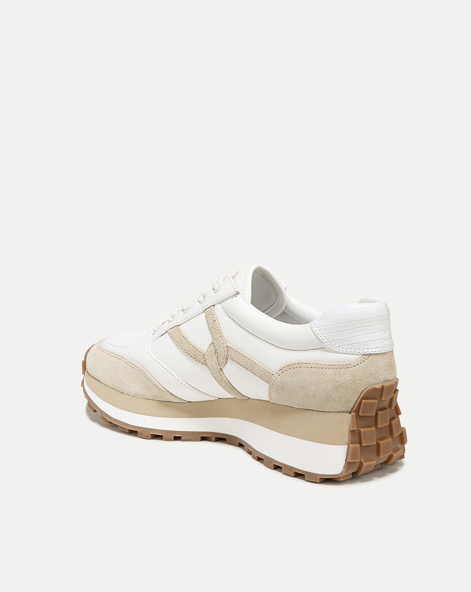 Valentina Leather Sneakers with Cushioned Midsole & Suede Details | Comfortable & Stylish