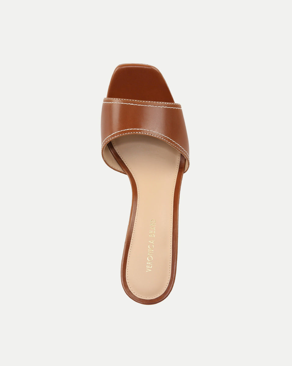 Leather Peep-Toe Wedge Sandal with Cushioned Footbed | Ellen