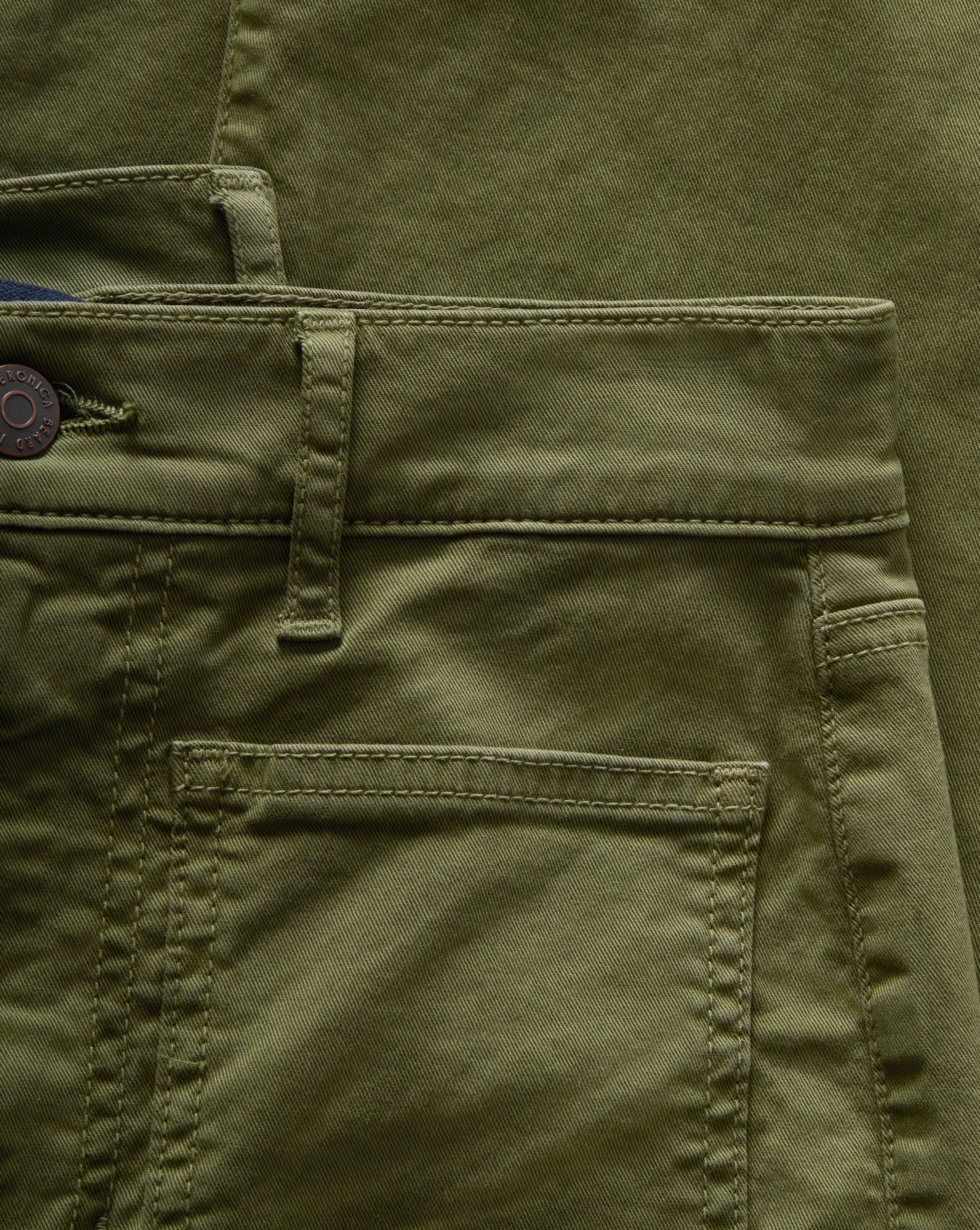 High-Rise Skinny-Flare Twill Pants with Patch Pockets | Beverly