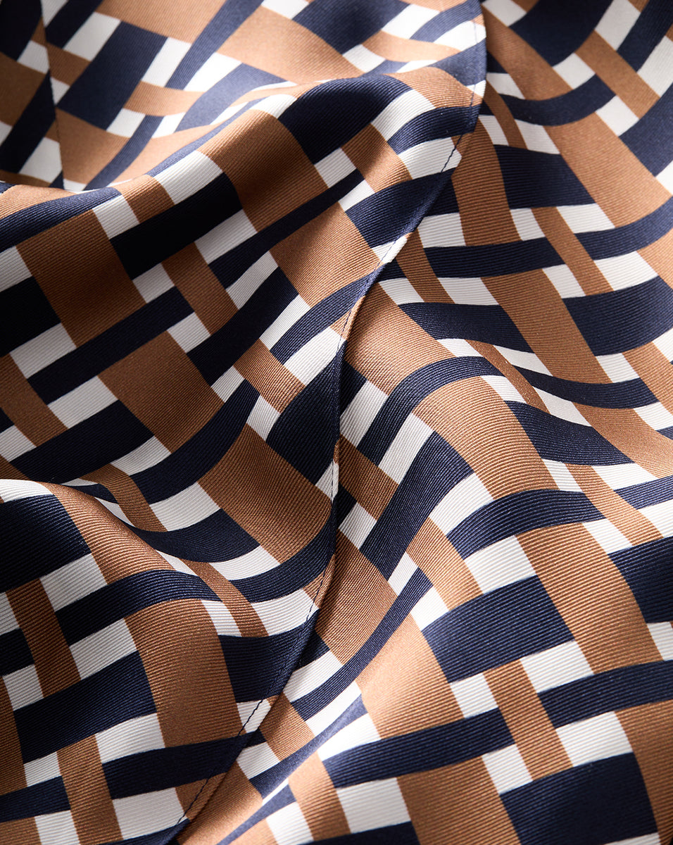 Silk Wide-Leg Pants with Basketweave Print | Edia Pant