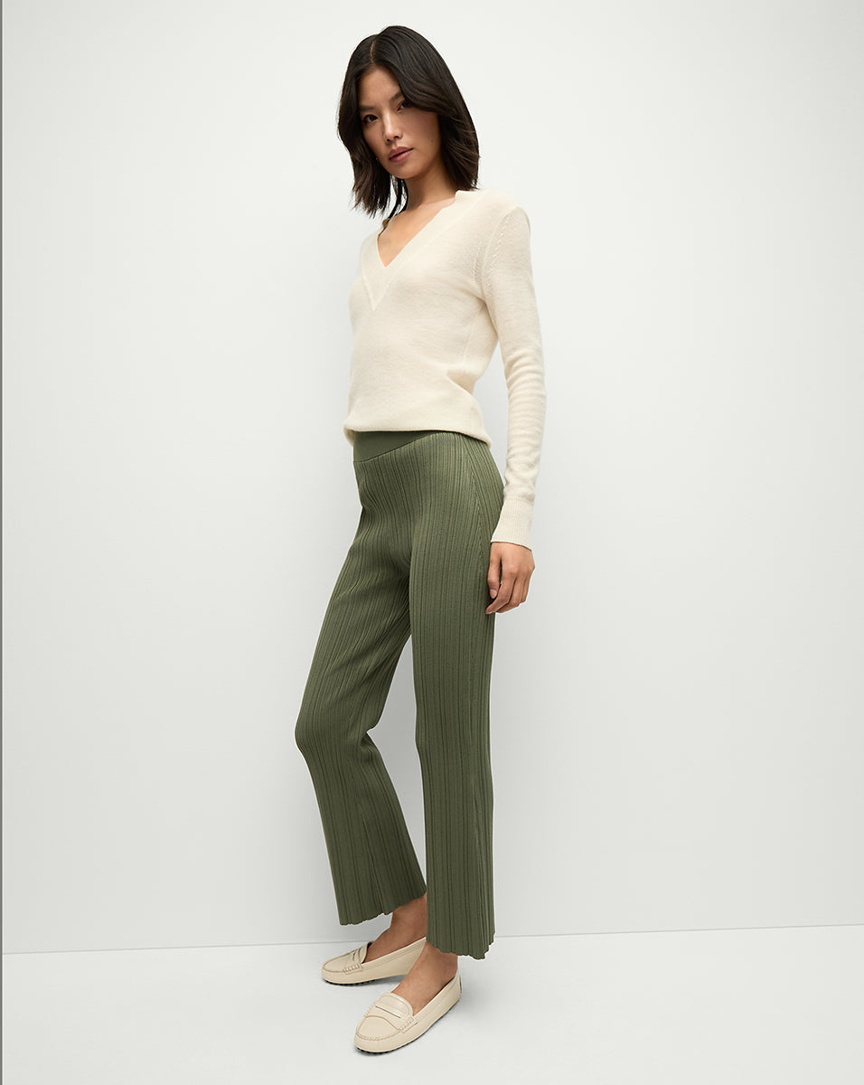 Rib-Knit Flare Pants for Women | Massaro