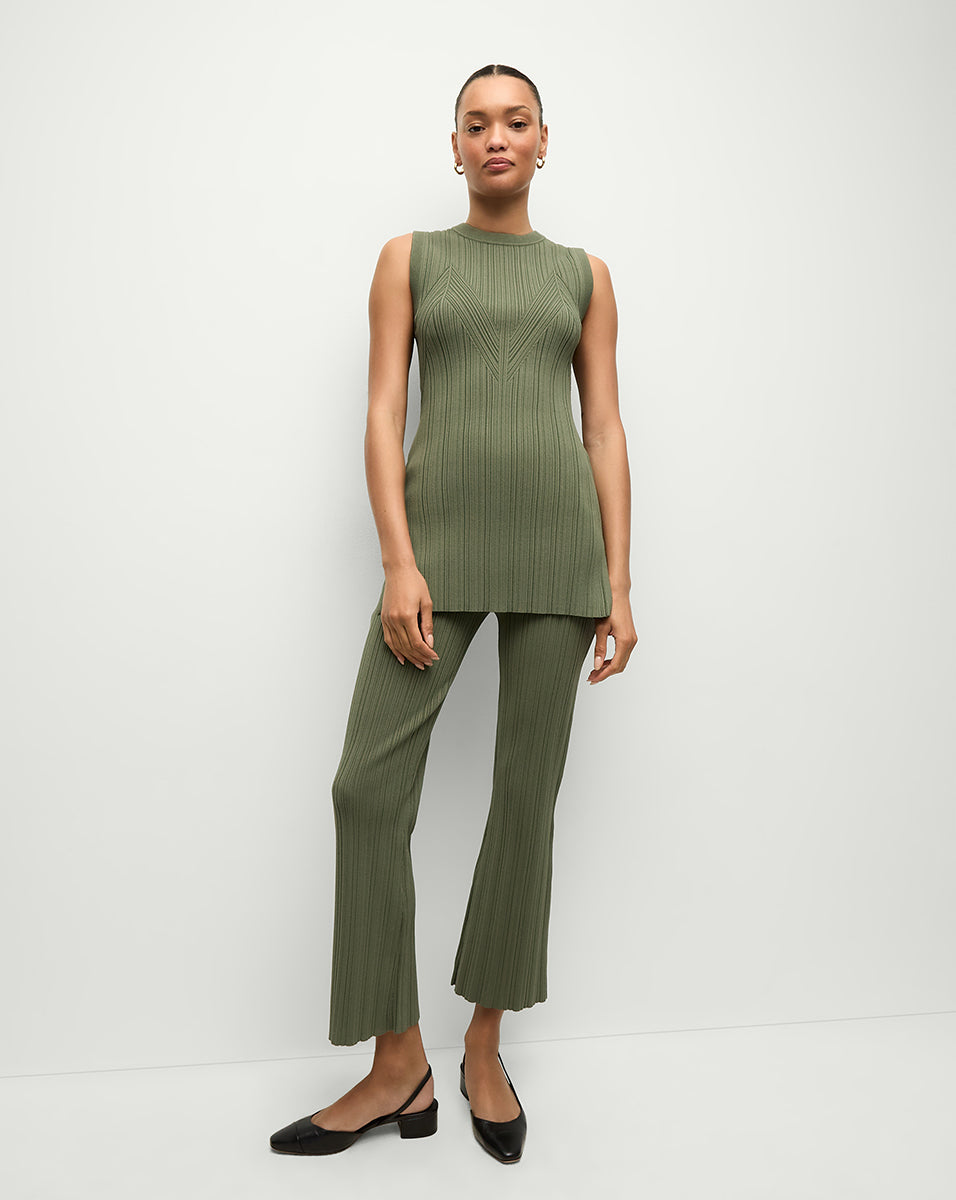 Rib-Knit Flare Pants for Women | Massaro
