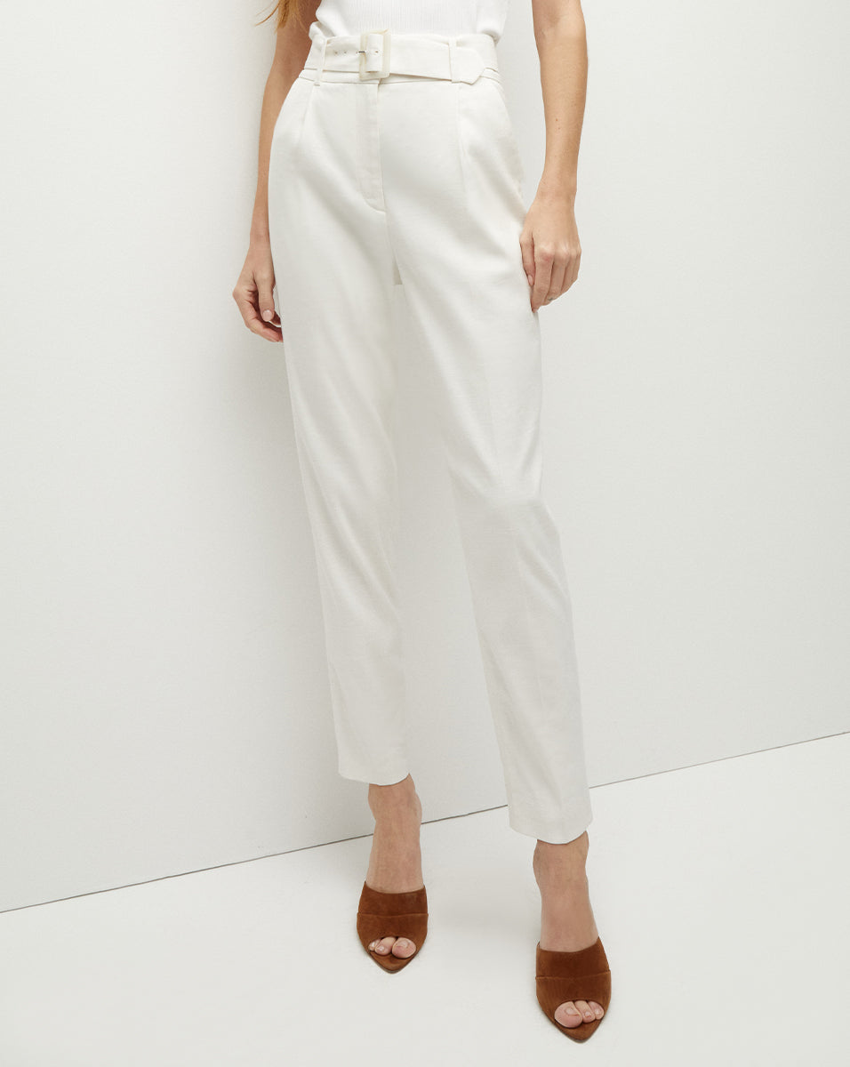 High-Rise Stretch-Linen Pants for Women | Sofia