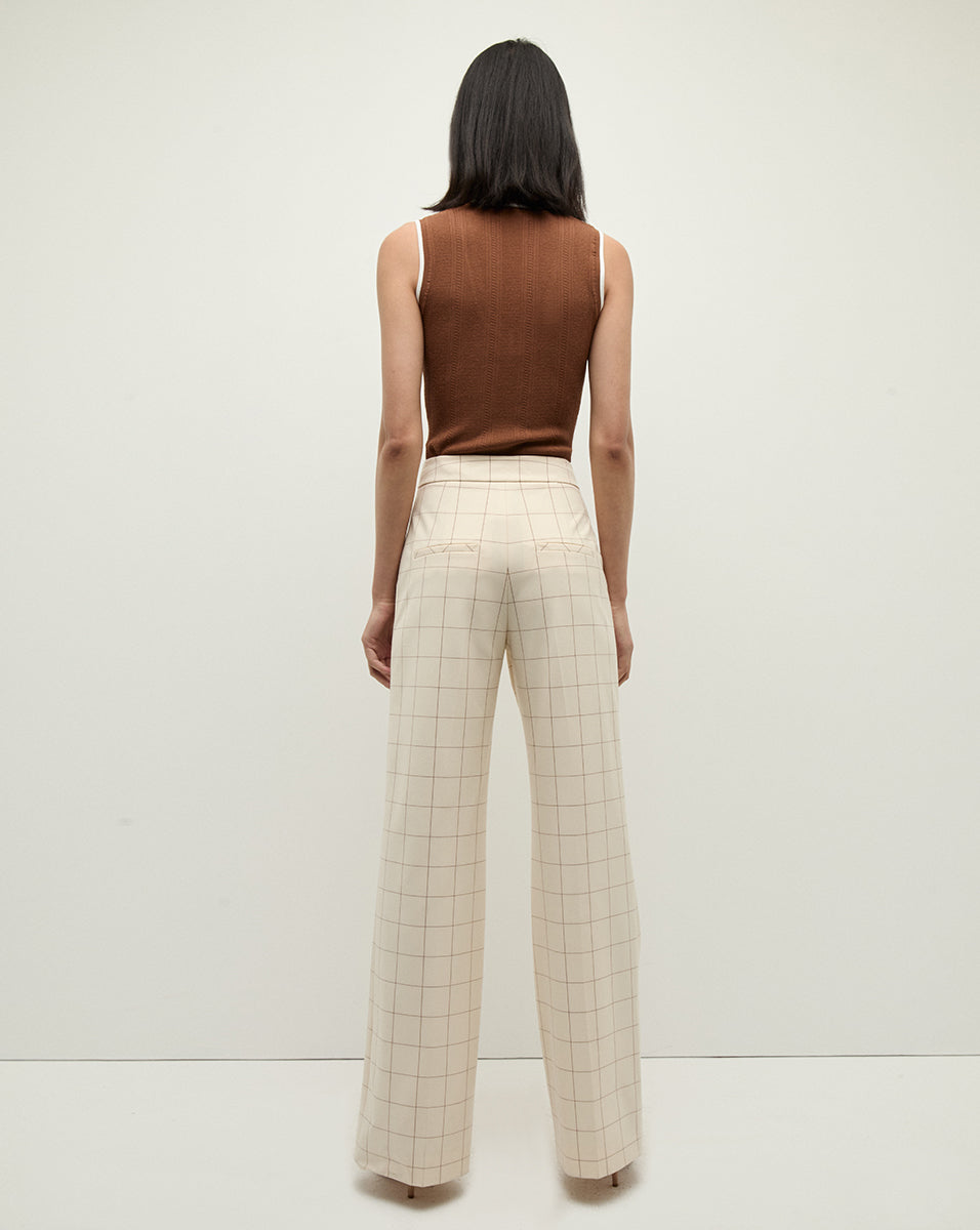 Wide-Leg Plaid Pants for Women | Tonelli High-Waisted Stretch