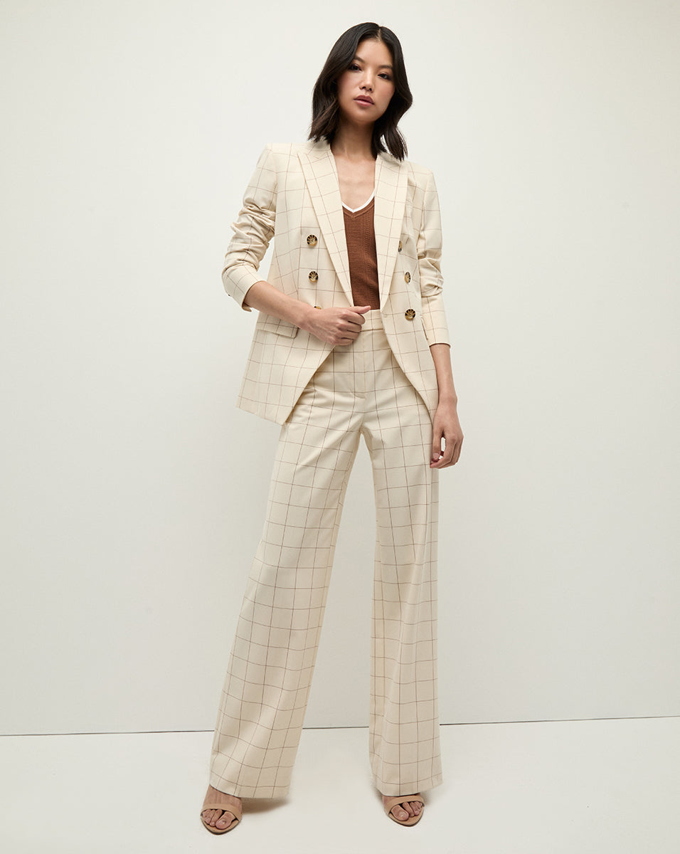 Wide-Leg Plaid Pants for Women | Tonelli High-Waisted Stretch