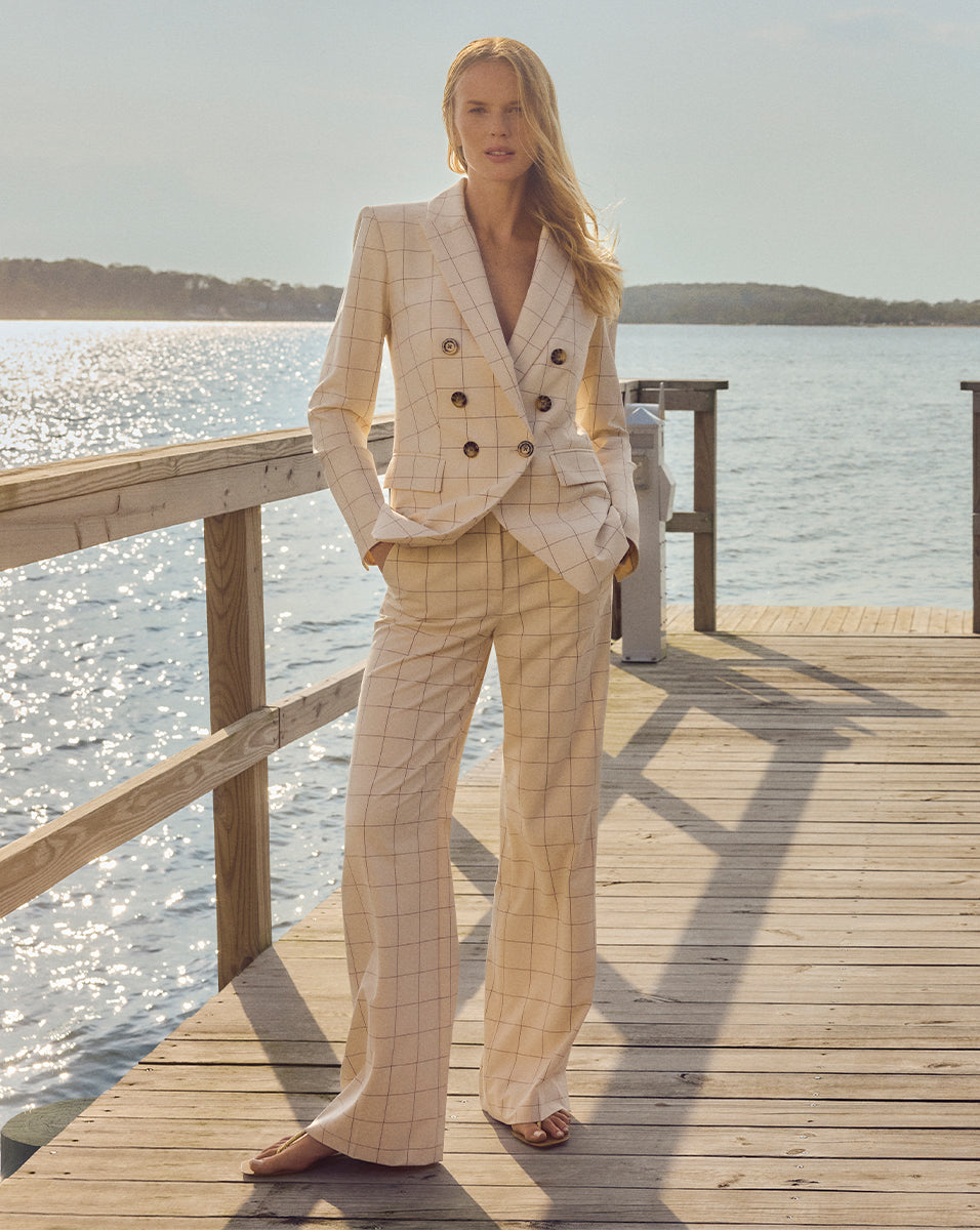 Wide-Leg Plaid Pants for Women | Tonelli High-Waisted Stretch