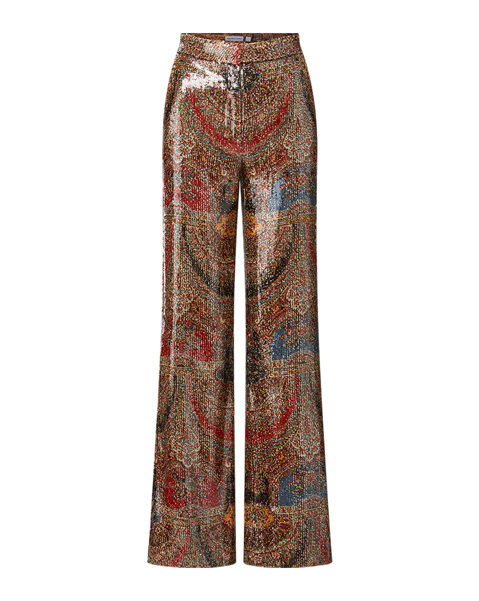 High-Waisted Sequin Wide-Leg Pants for Women | Tonelli