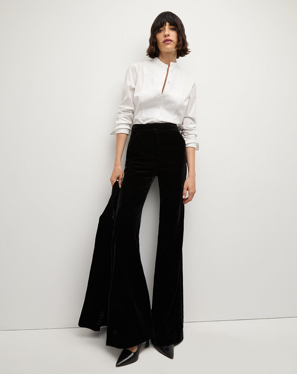 Luxury Velvet Pants for Women | High-Rise Flared Leg | Lebone