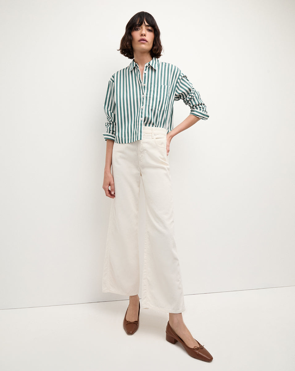 Corduroy Cropped Wide-Leg Pants for Women | Taylor High-Rise