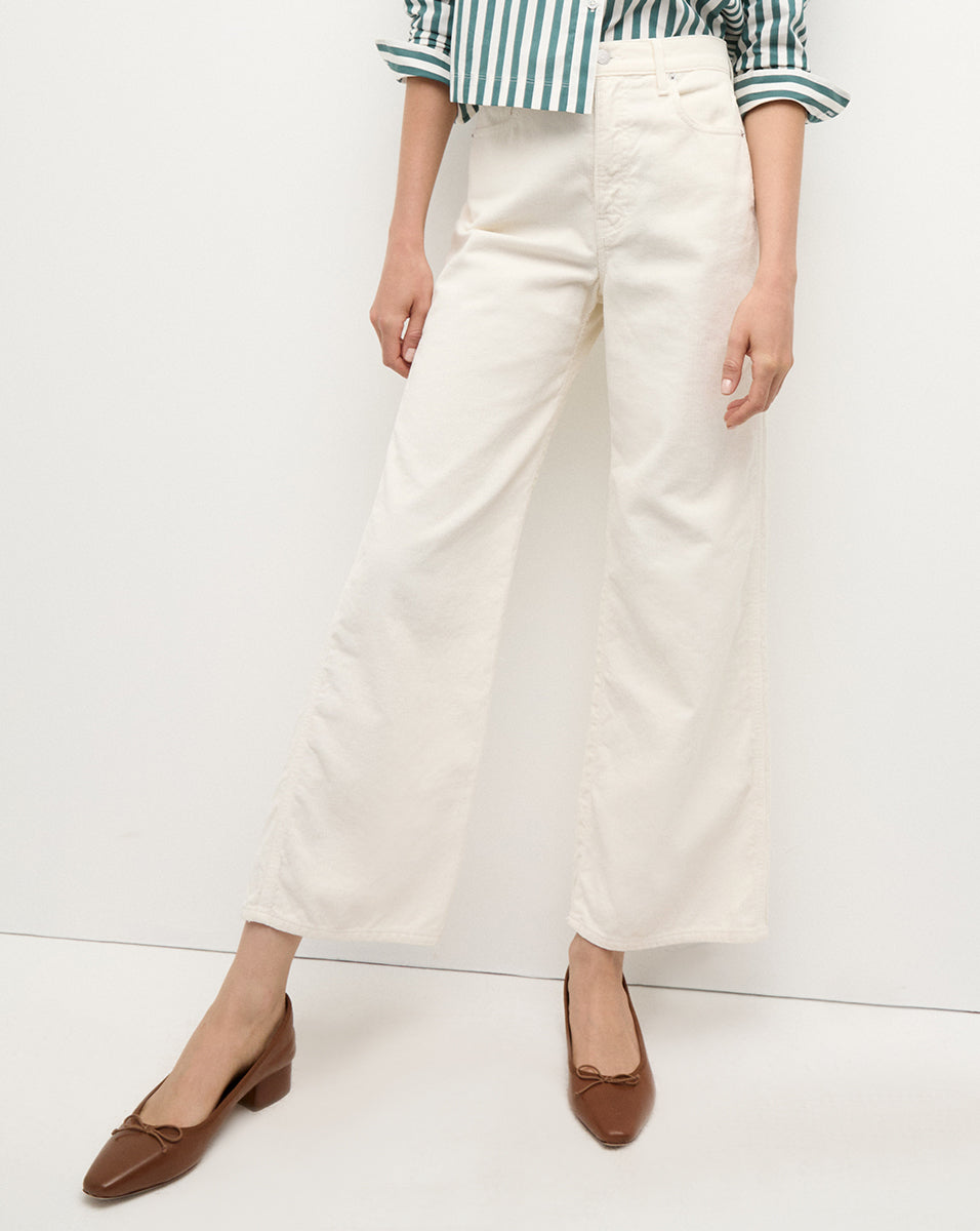 Corduroy Cropped Wide-Leg Pants for Women | Taylor High-Rise