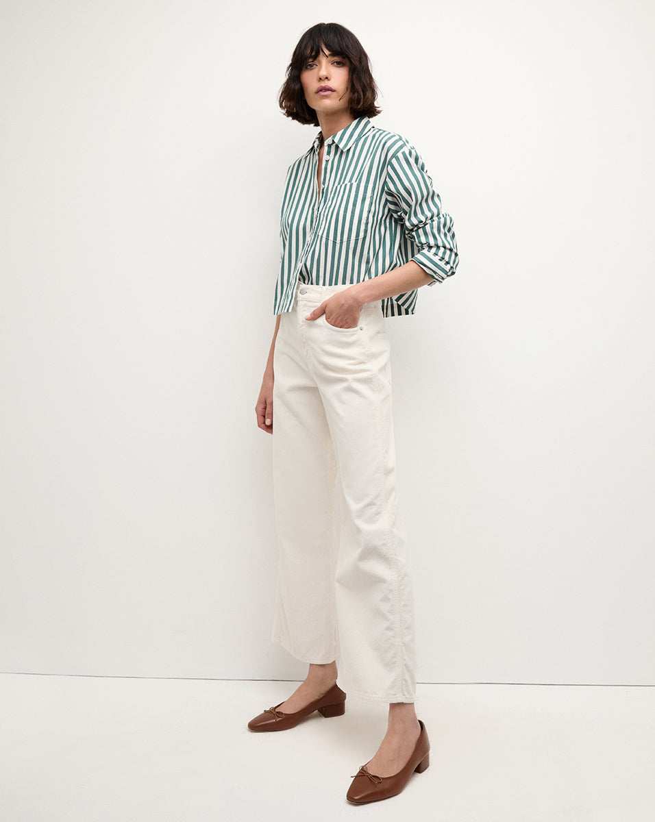 Corduroy Cropped Wide-Leg Pants for Women | Taylor High-Rise