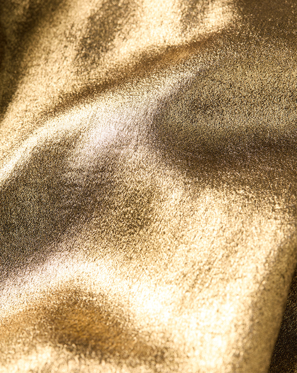 High-Waisted Flare Pants in Metallic Gold | Gracie Pant