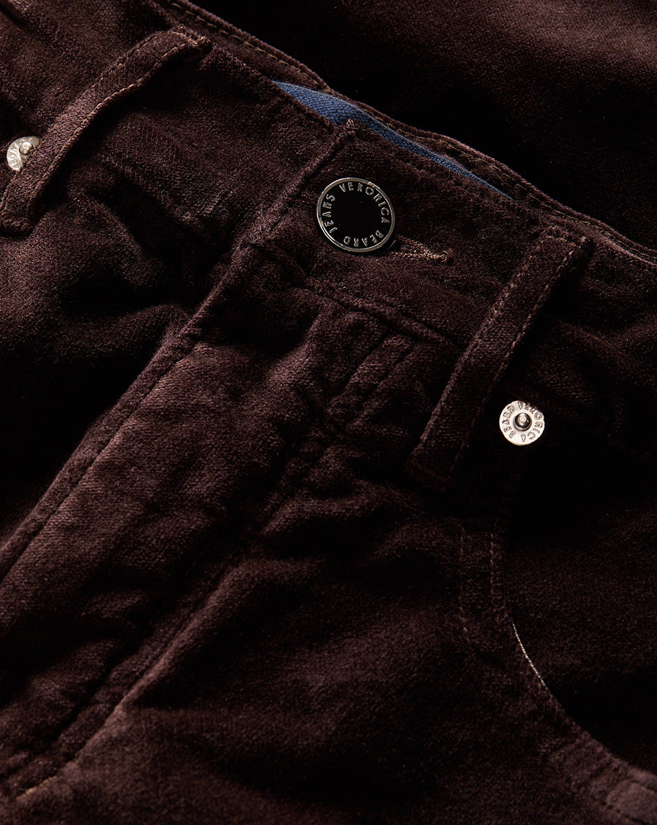 Velvet Kick-Flare Pants High-Rise Slim Fit | Carson