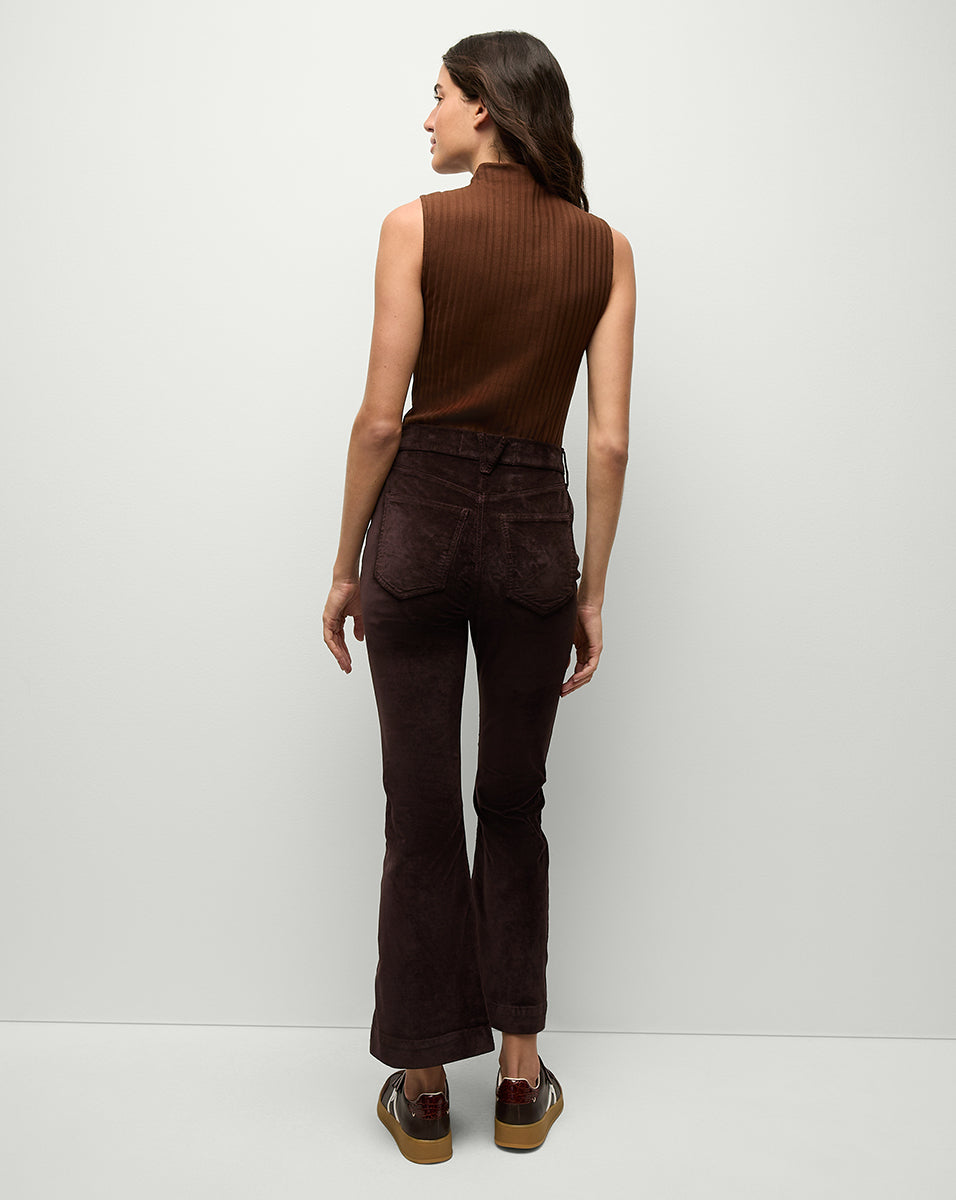 Velvet Kick-Flare Pants High-Rise Slim Fit | Carson