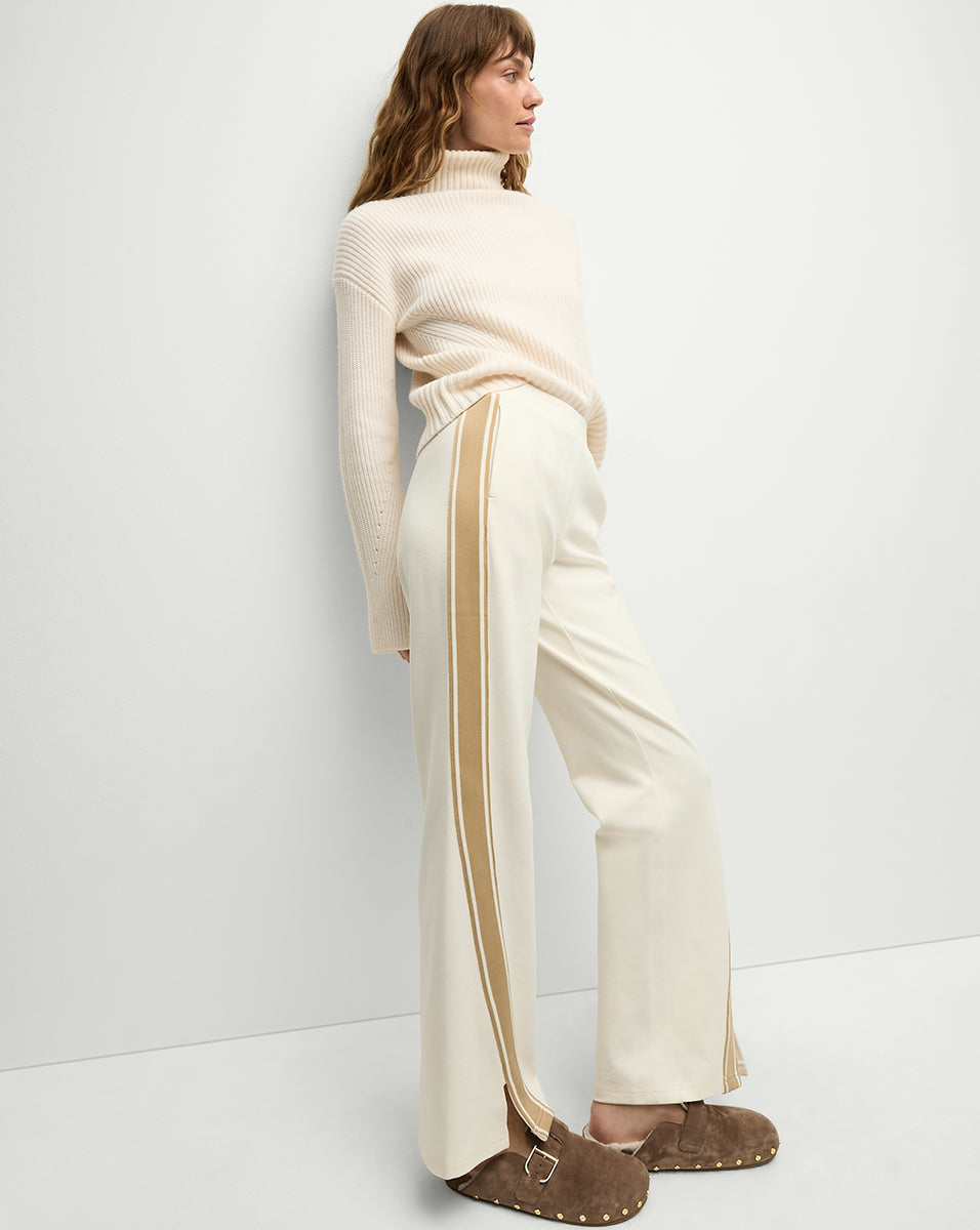 Flare Pants with Elastic Waistband & Front-Split Hem | Sun Valley Petra