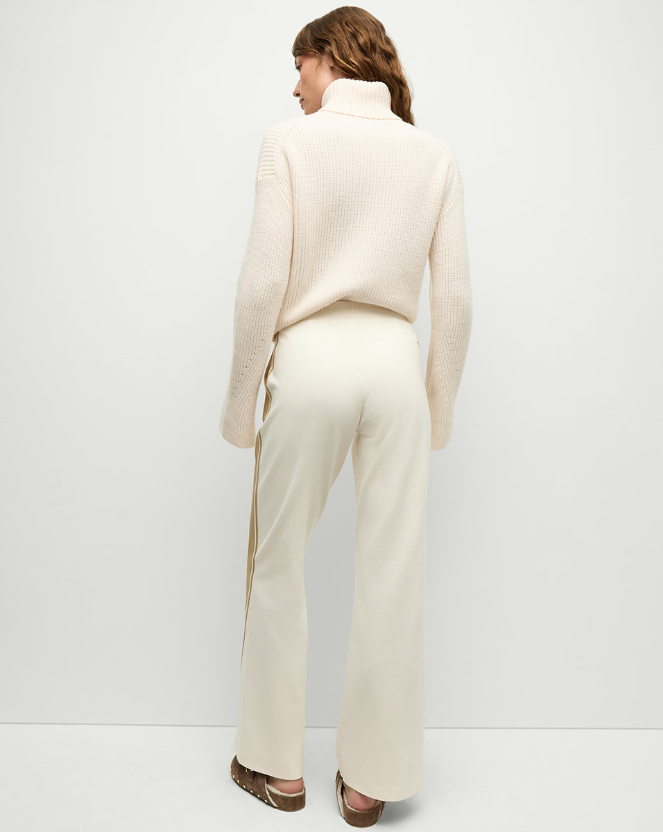 Flare Pants with Elastic Waistband & Front-Split Hem | Sun Valley Petra