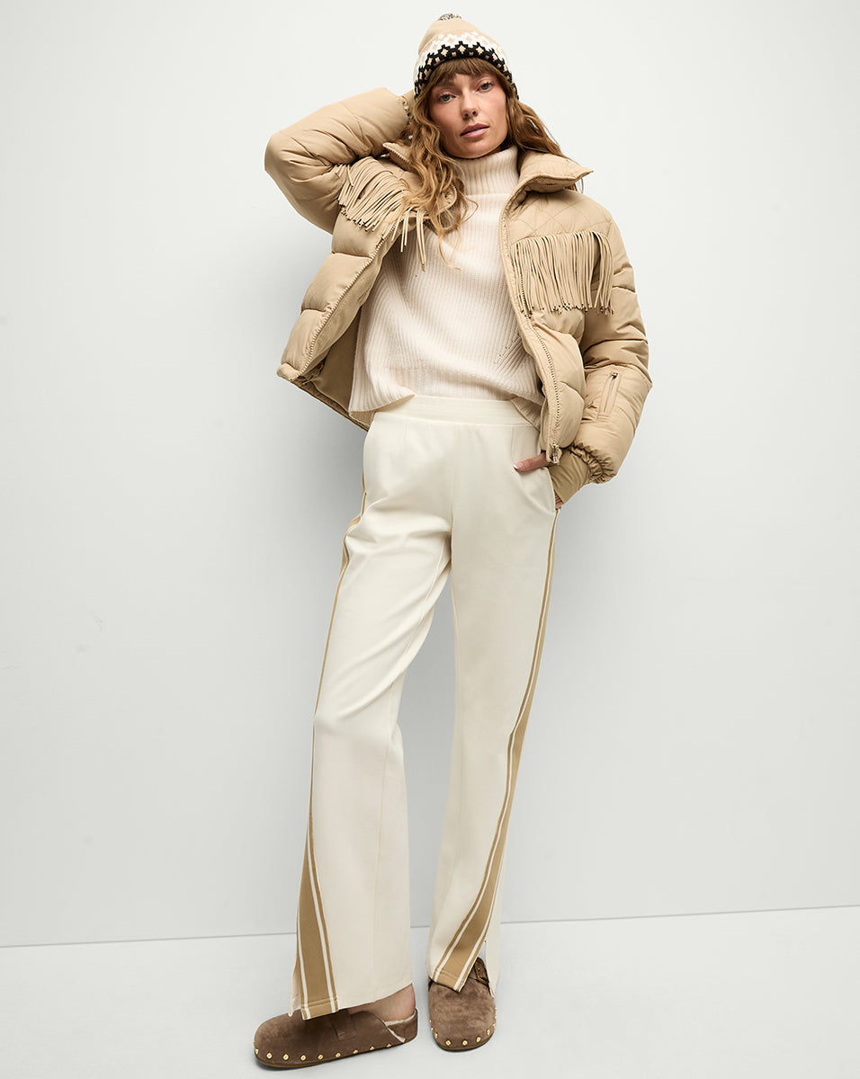 Flare Pants with Elastic Waistband & Front-Split Hem | Sun Valley Petra