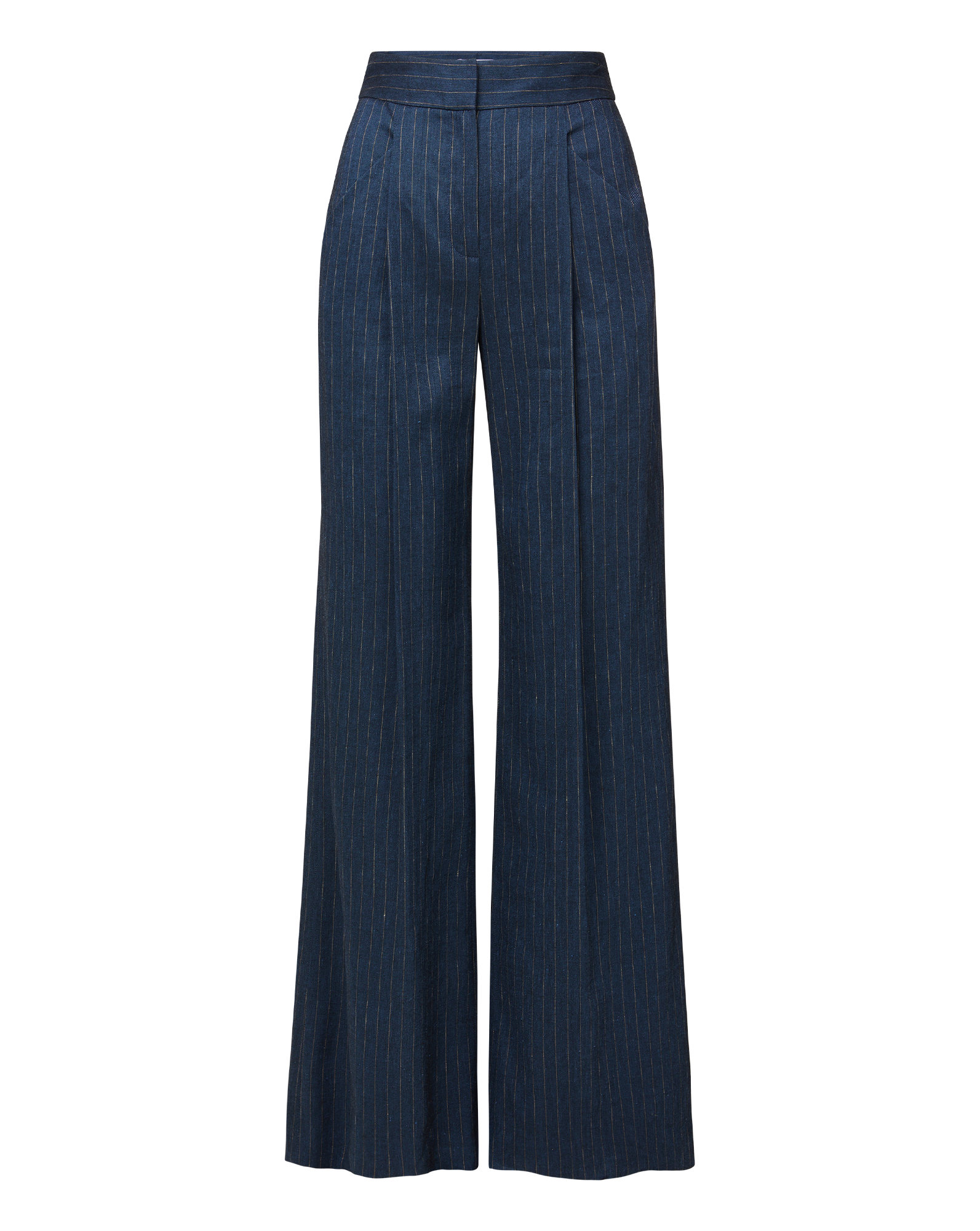 High-Waisted Wide-Leg Pinstripe Pants | Italian Linen | Rimini