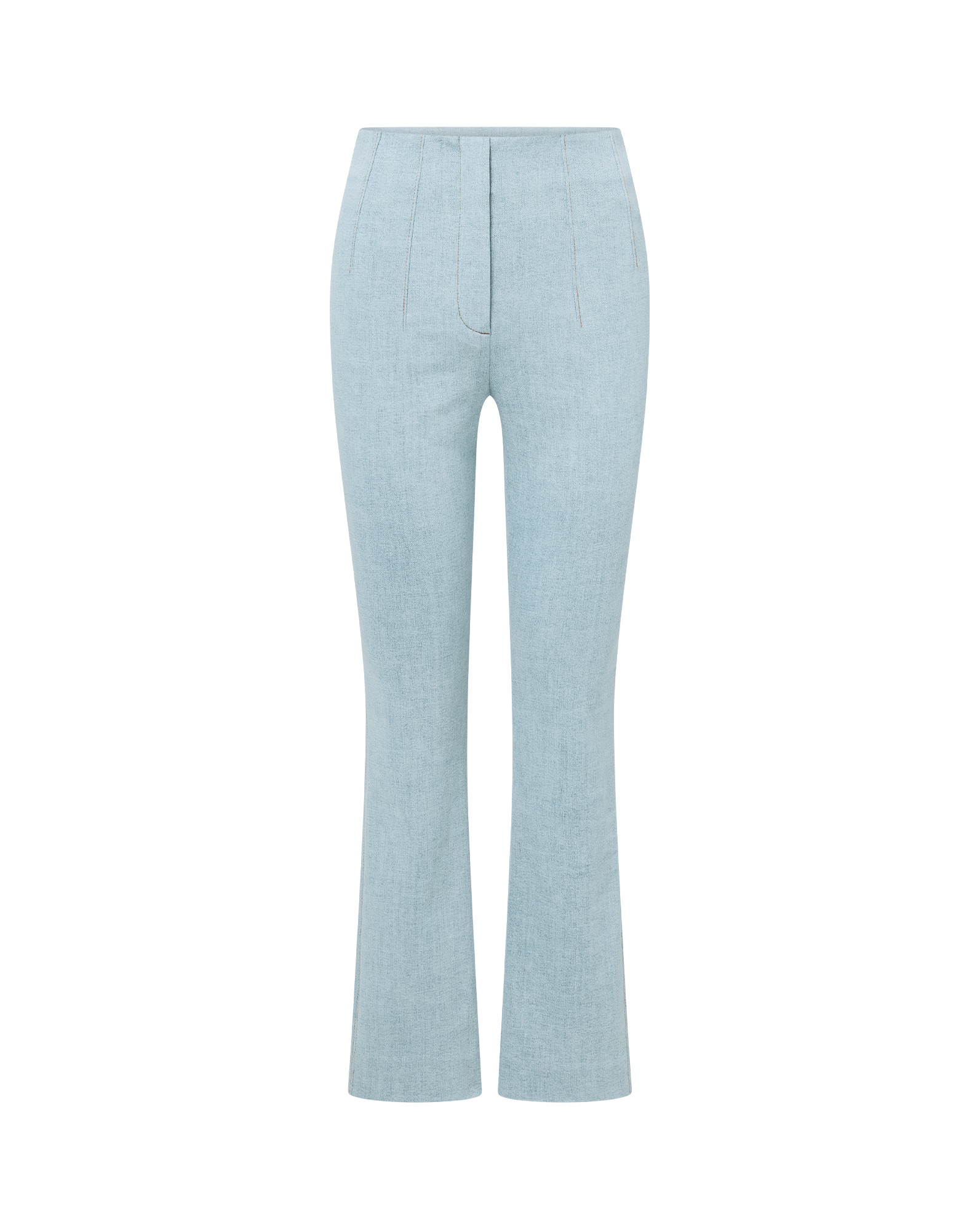 High-Waisted Slim Fit Denim Pants with Flared Hem | Hawthorne