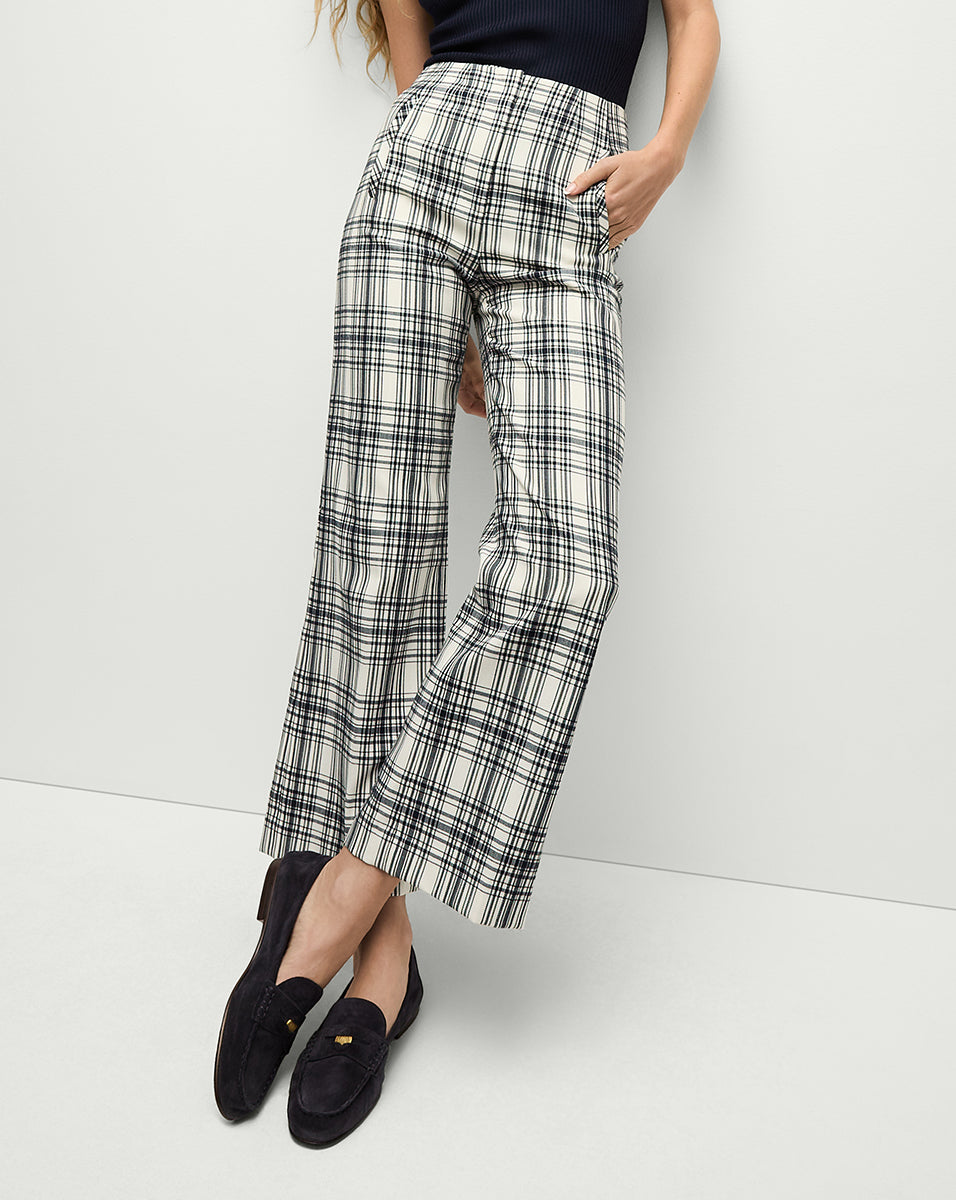 High-Rise Wide-Leg Plaid Pants for Women | Dova Pant