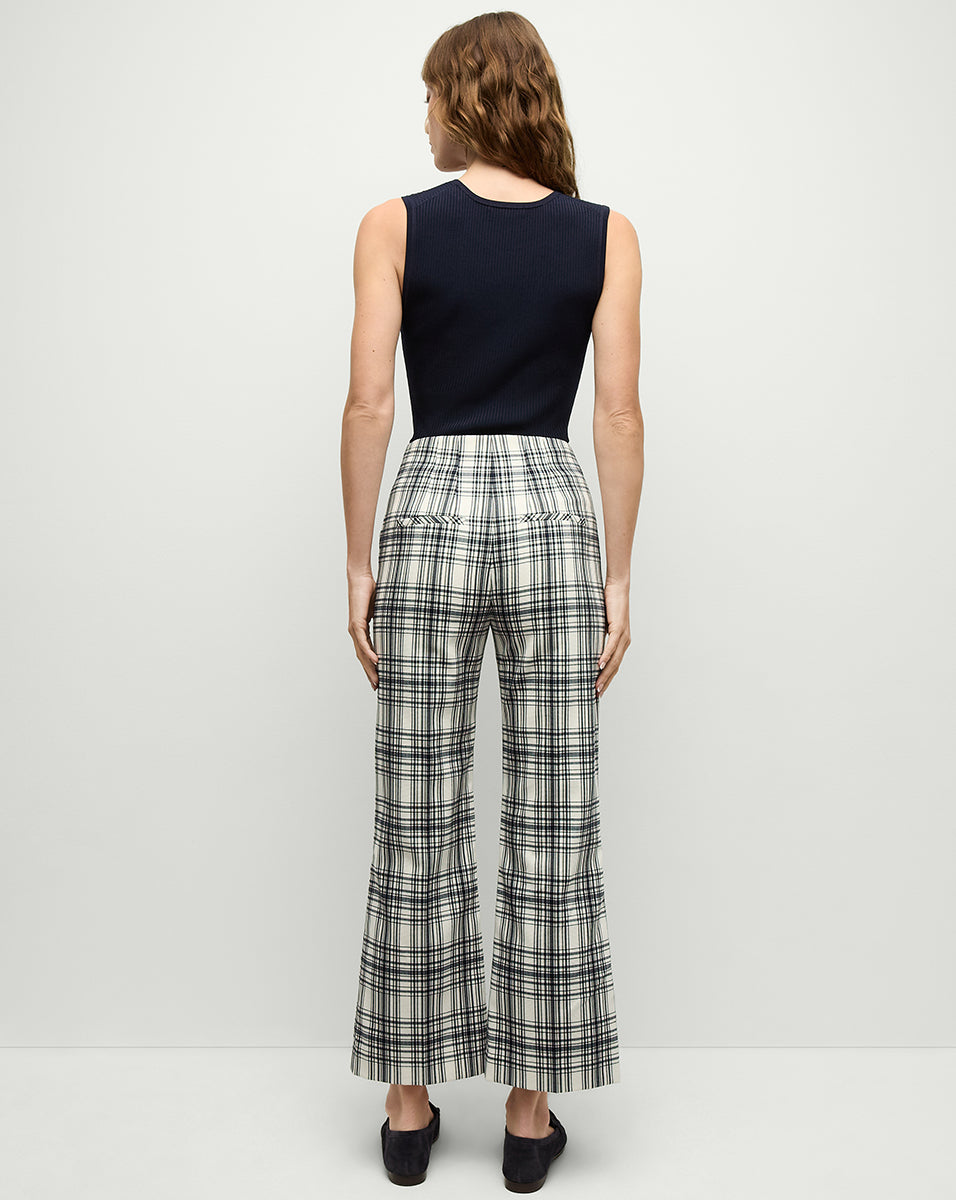 High-Rise Wide-Leg Plaid Pants for Women | Dova Pant