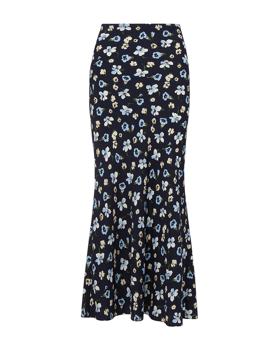 Stretch-Silk Floral Skirt with Zip Closure | Clover