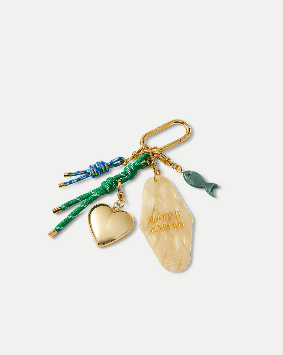 Gold-Plated Cluster Bag Charm with Amazonite Fish | Lulu Frost