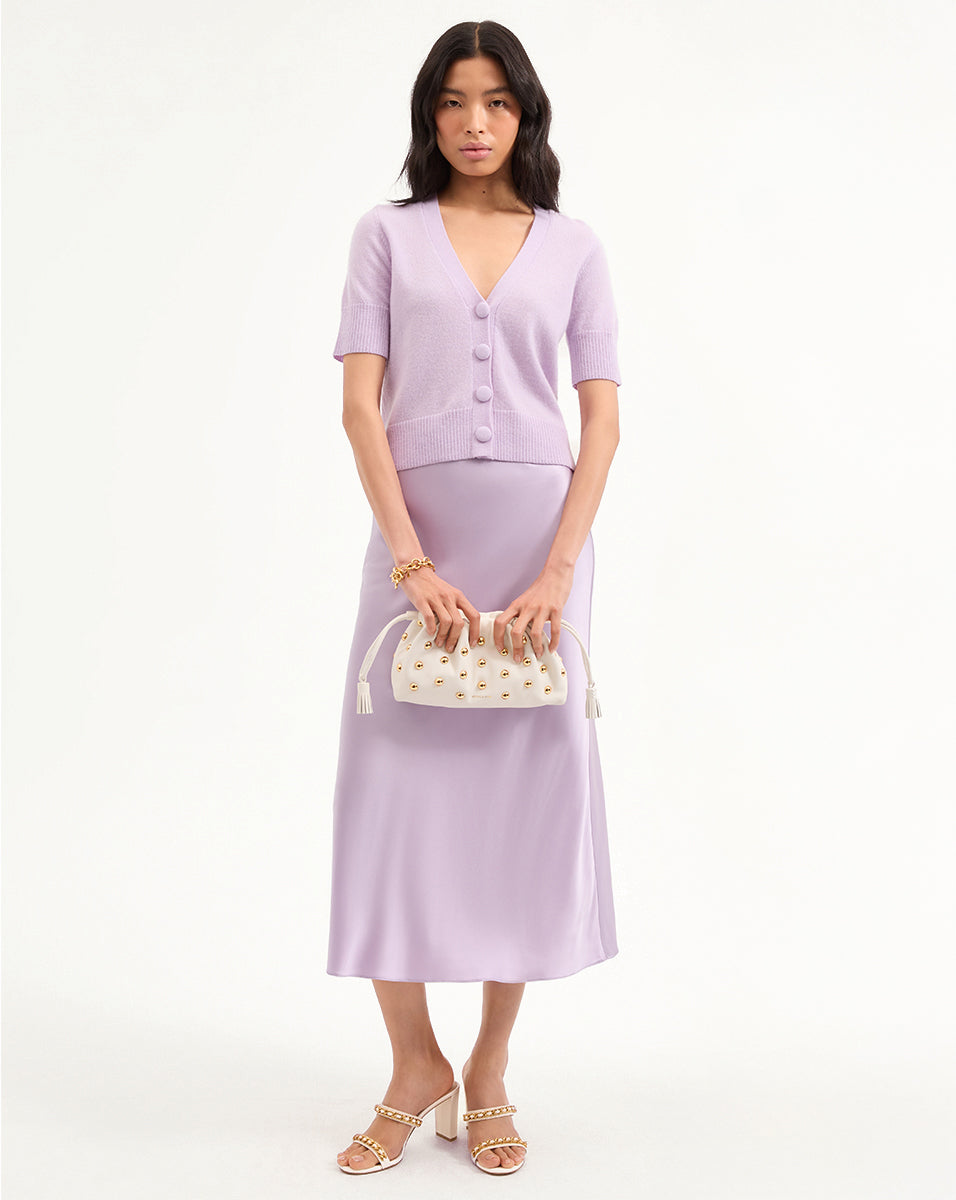 Stretch-Silk Slip Skirt with Midi Silhouette | Clover