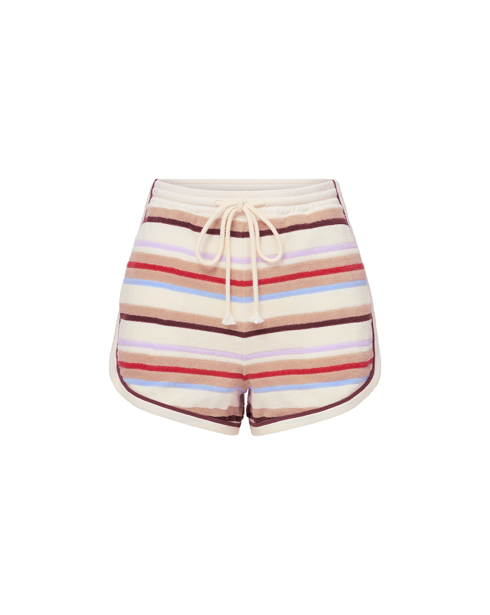 Retro Striped Cotton Shorts for Women | Mulberry