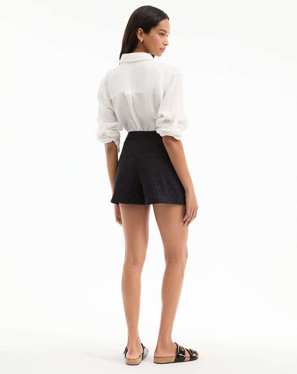 Eyelet Cotton Shorts for Women | Fabian Relaxed Weekend Style