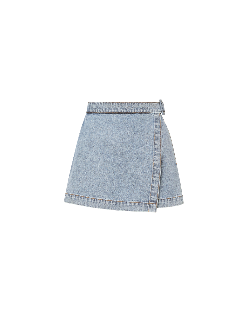 Wrap Skirt Shorts for Women | Premium Japanese Denim Skort | Diaz