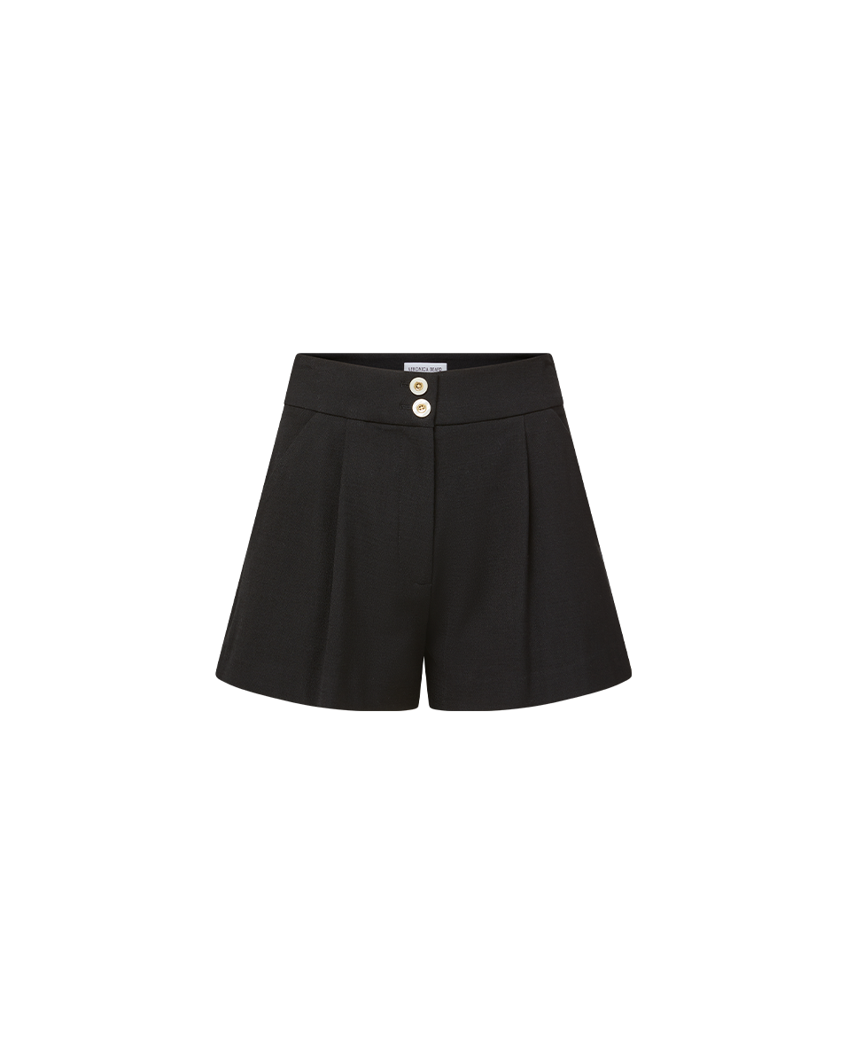 Pleated High-Waist Shorts with Side Pockets | Devina