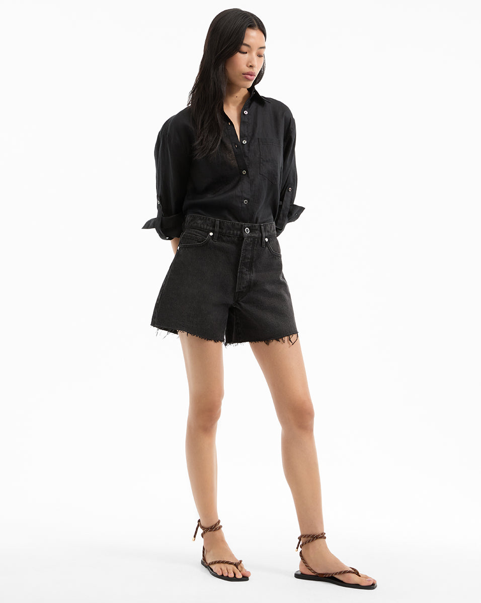 Mid Rise Denim Shorts for Women | Ellis Vintage Cotton Jeans