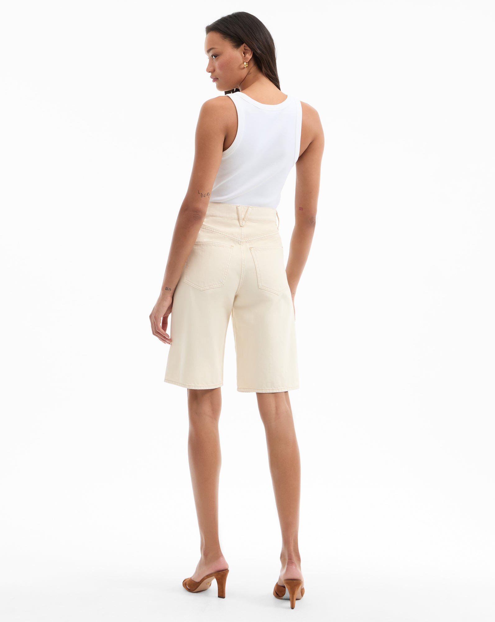 Longline Denim Shorts for Women | High-Rise & Loose Fit