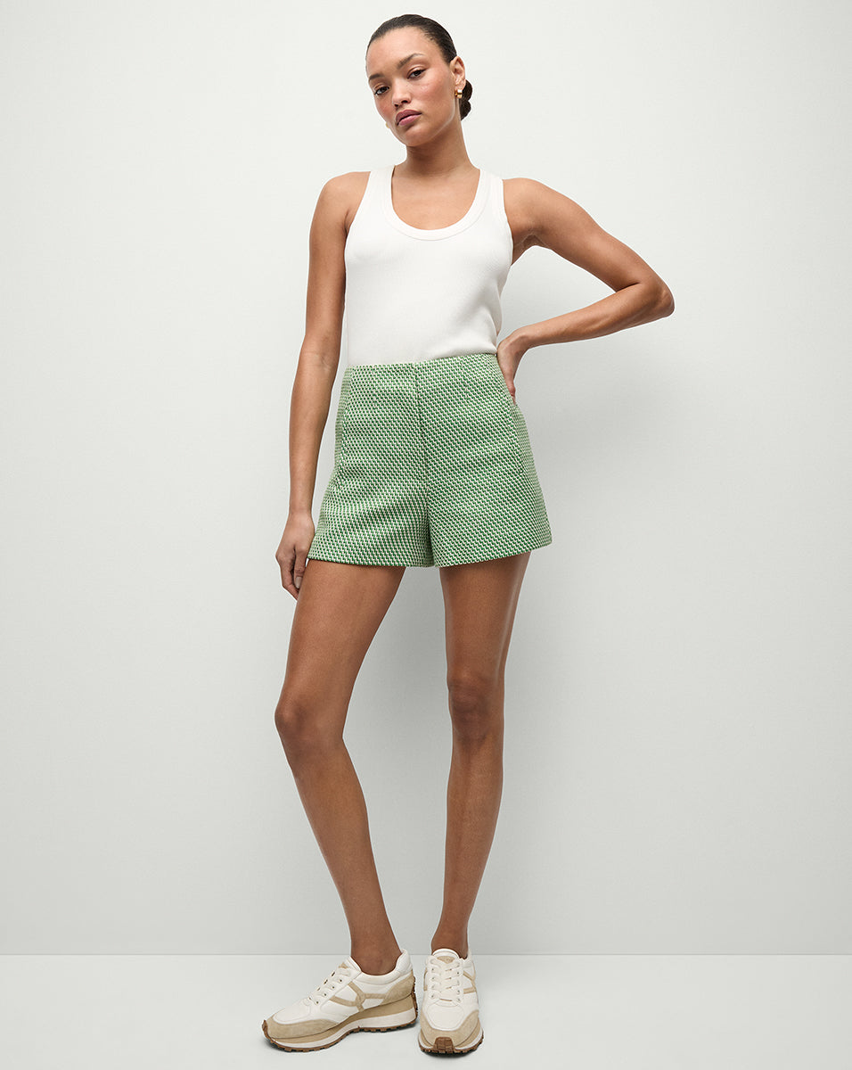High Waist Tailored Shorts with Side Pockets | Jazmin