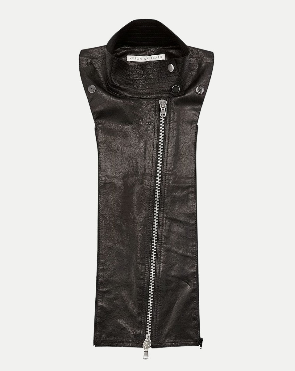 Luxury Lambskin Leather Moto Dickey with Snap Closure | COREWSX