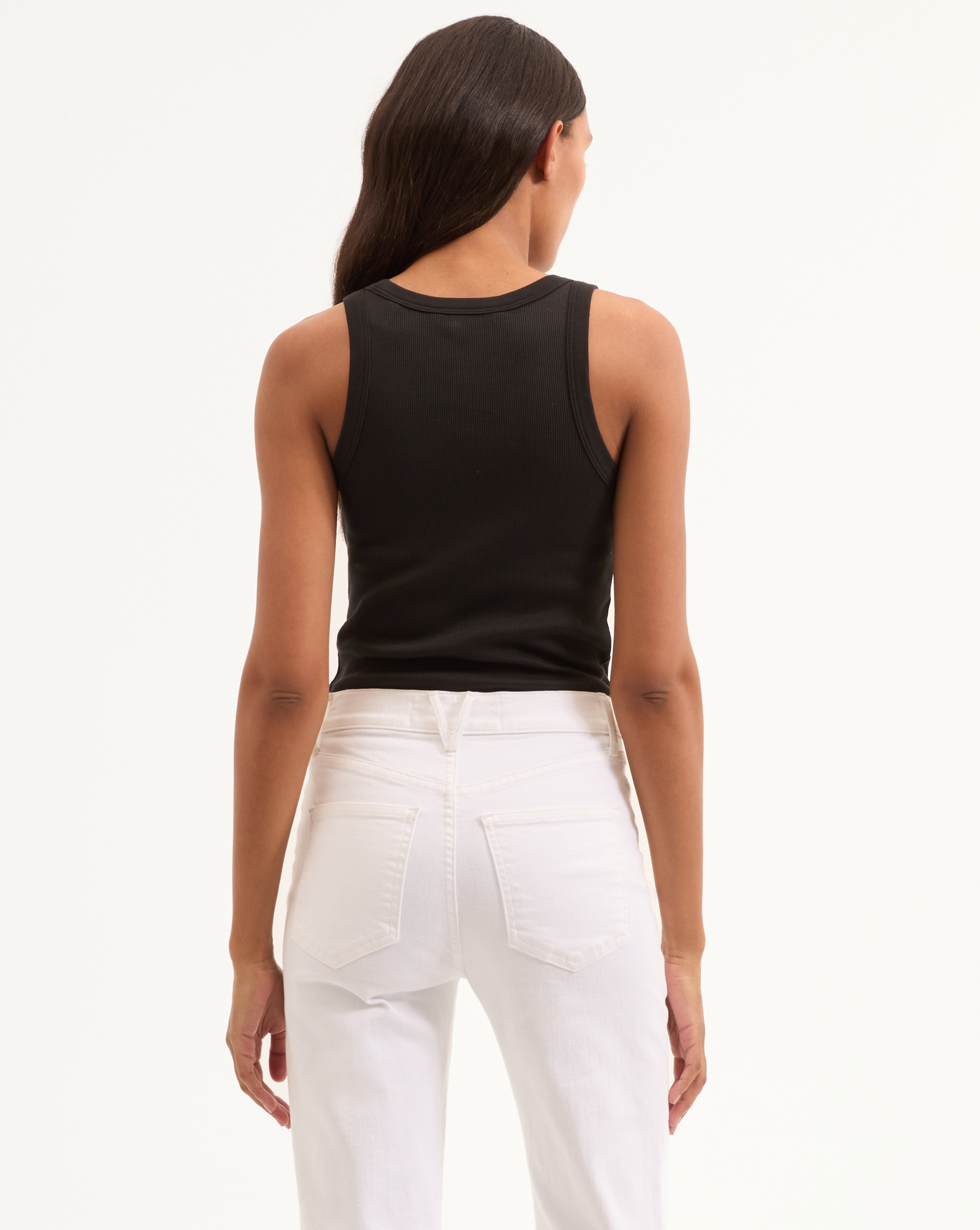 Ribbed Scoopneck Tank Top in Stretch Cotton | Birke