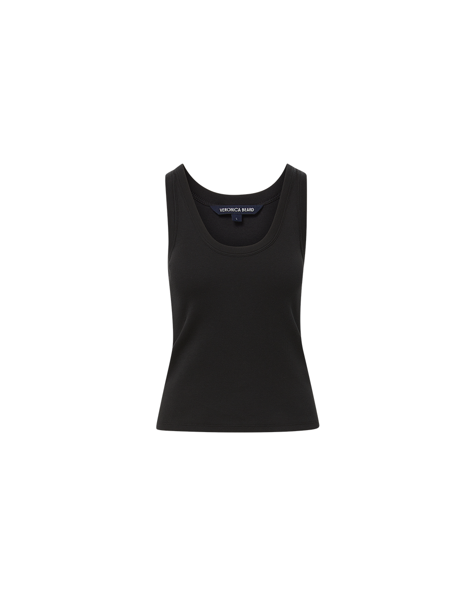 Ribbed Scoopneck Tank Top in Stretch Cotton | Birke