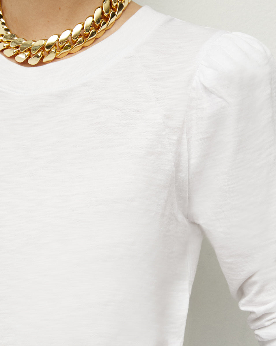 Women's Pima Cotton Baseball T-Shirt with Puffed Shoulders | Mason
