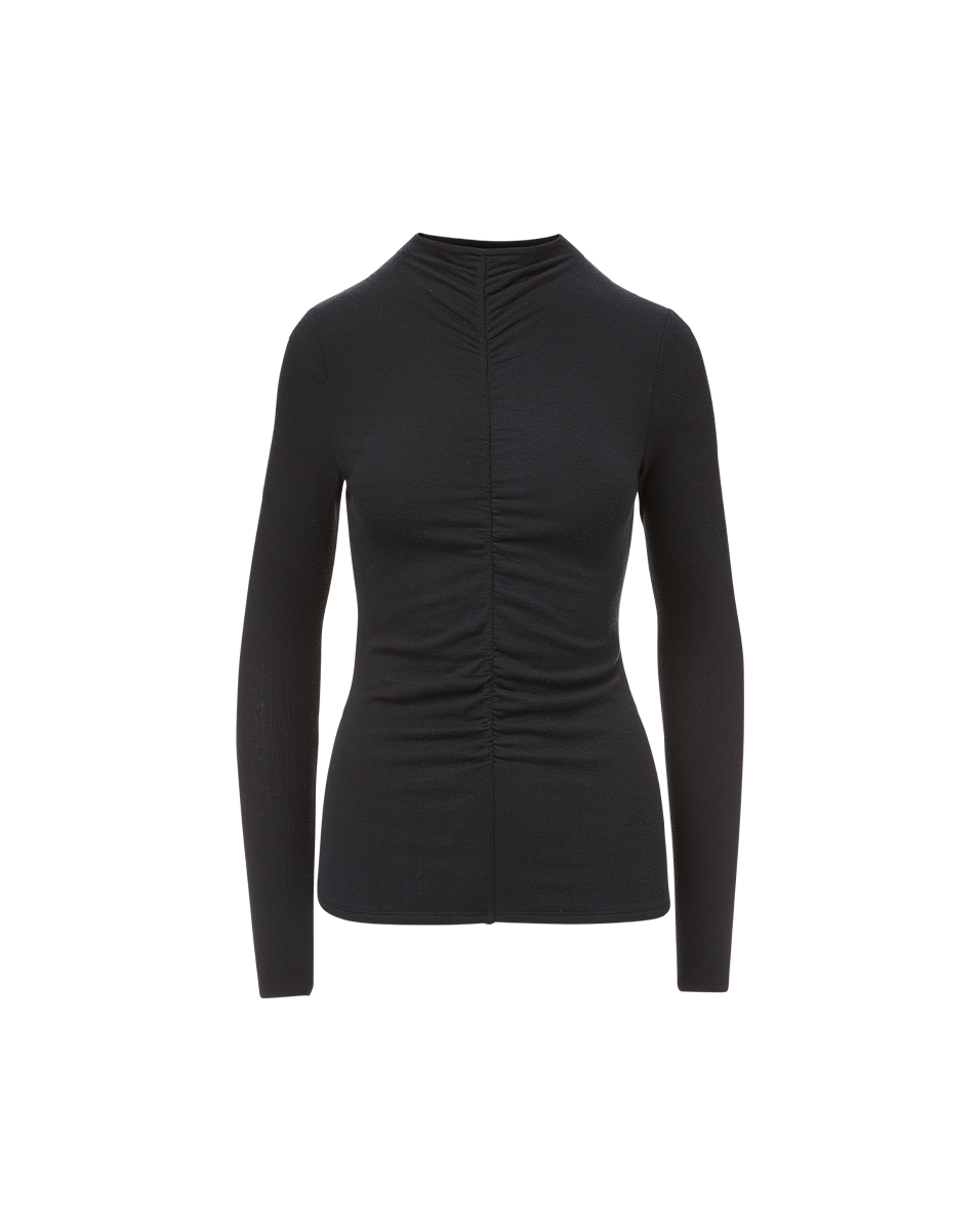 Ruched Turtleneck Top for Women | Soft-Stretch Modal Blend
