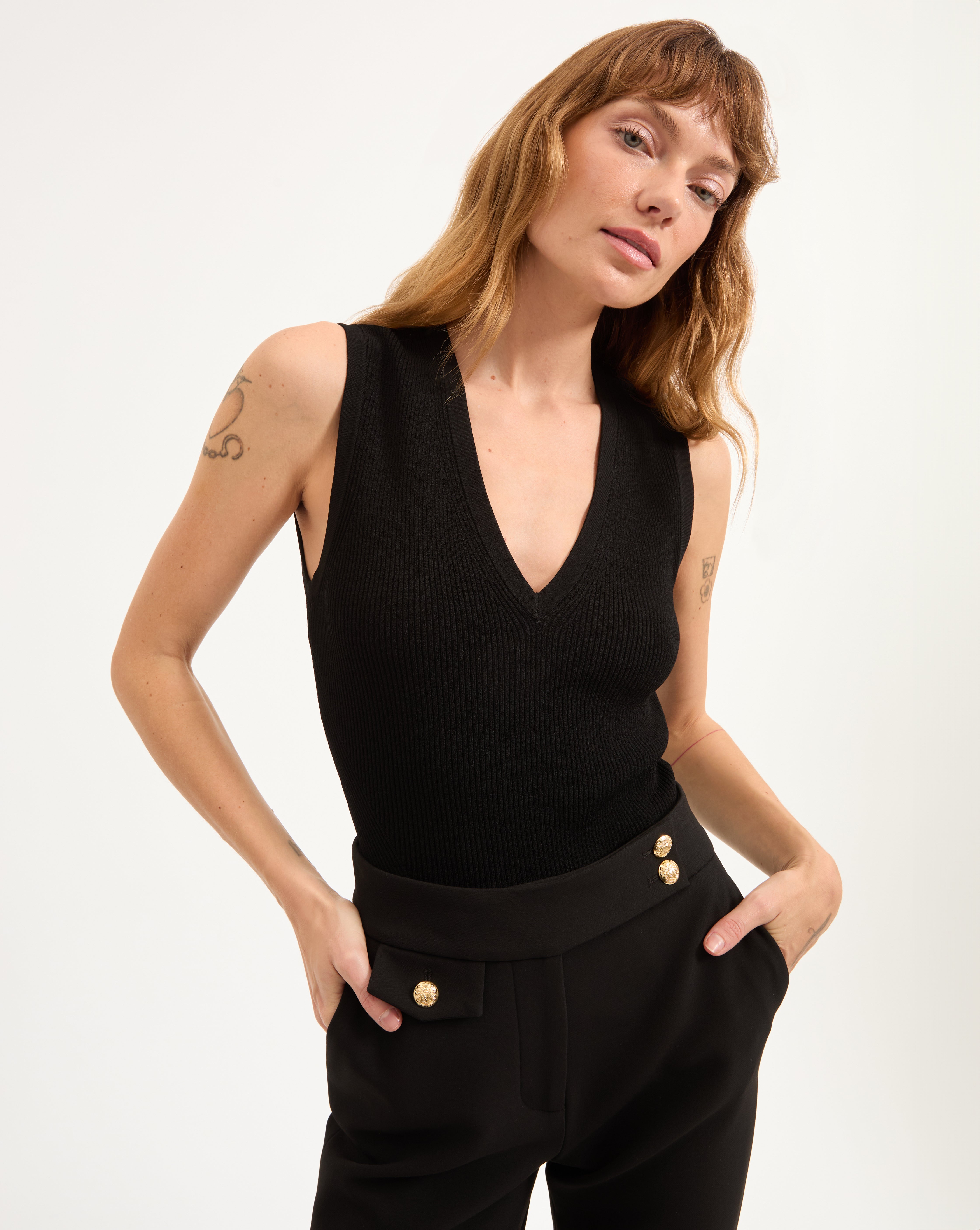 Ribbed Viscose Knit Tank Top for Women | Sid