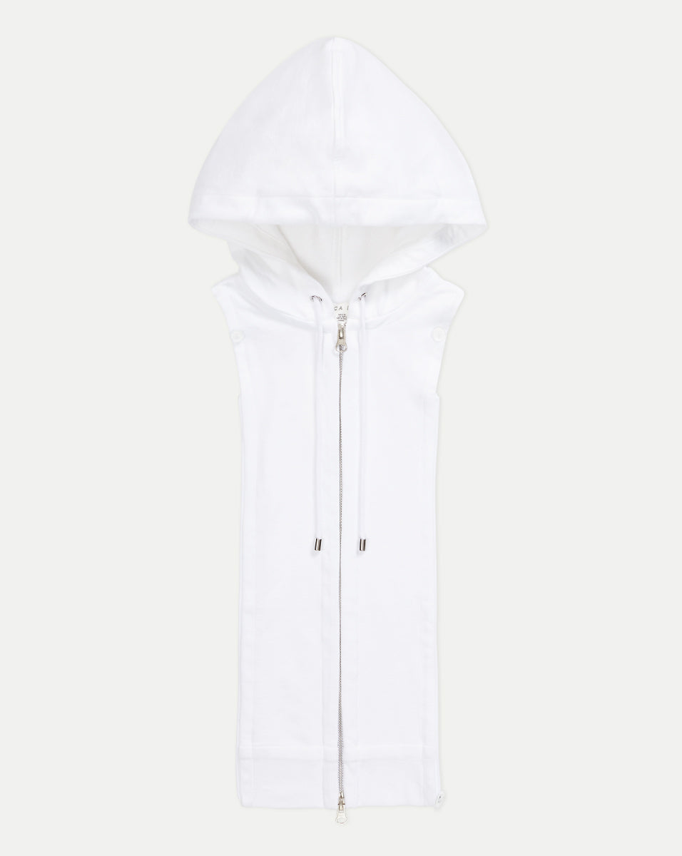 Grey French Terry Hoodie Dickey with Adjustable Drawstrings | VB