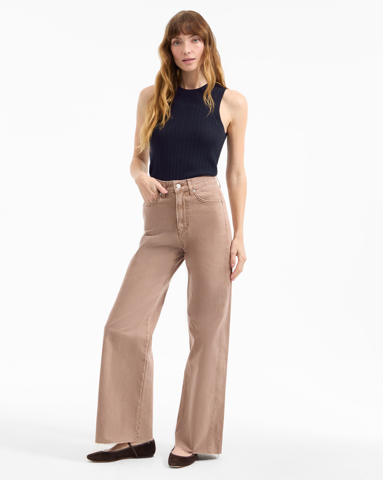 High-Rise Wide-Leg Jeans in Timeless Blue Wash | Taylor