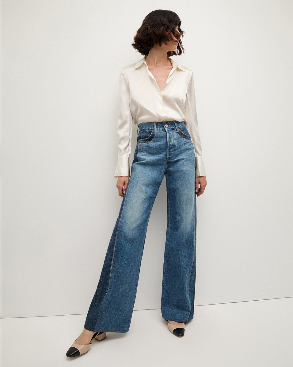 Silk Button-Down Shirt for Women | Monique Relaxed Fit