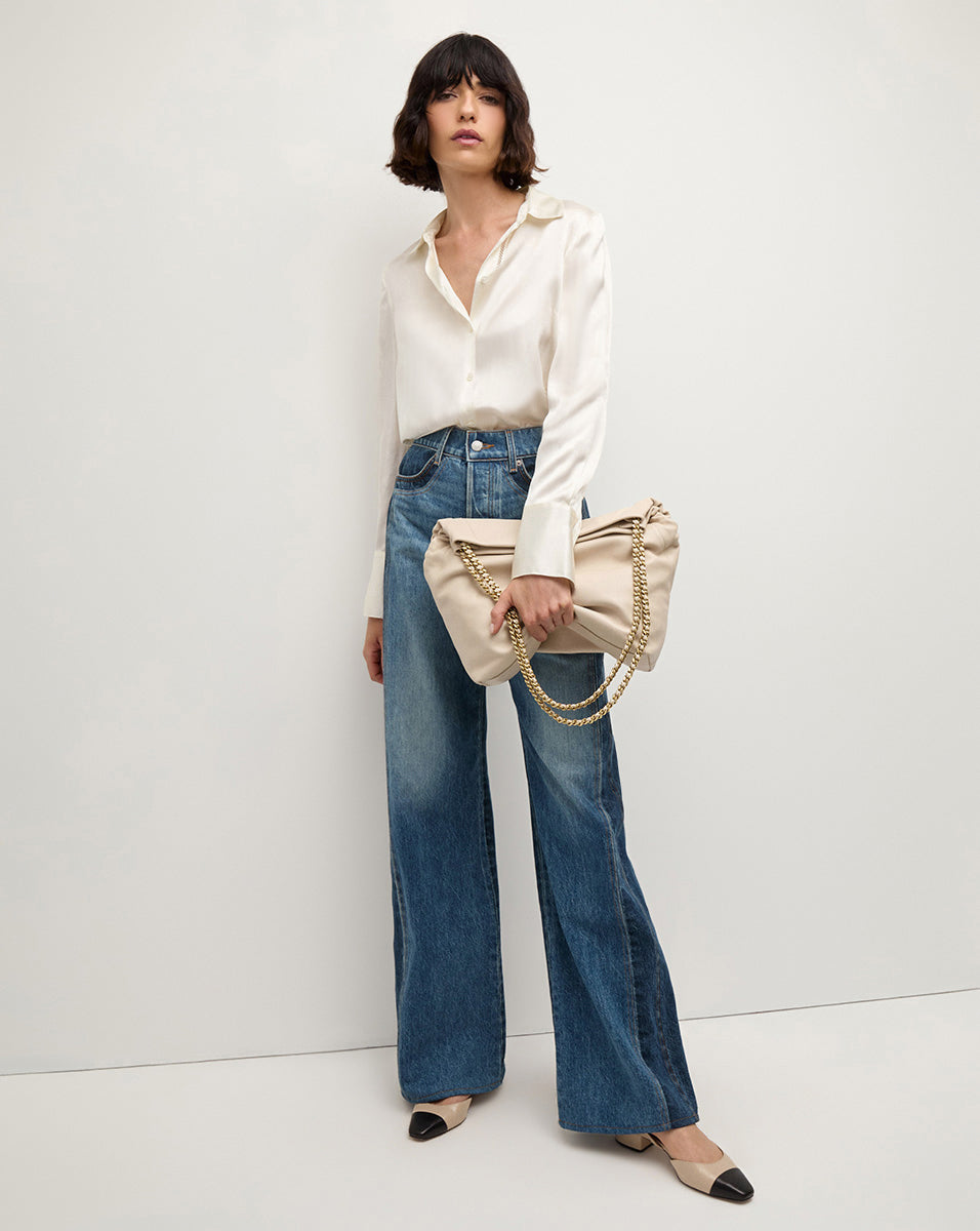 Silk Button-Down Shirt for Women | Monique Relaxed Fit